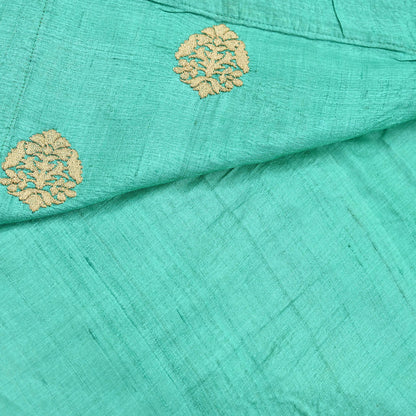 Indian Vintage Saree Pista Green Pure Khadi Silk Handloom Hand Beaded Sari Fabric 6yard Ethnic Zari Dressmaking Crafting Upcycle Quilting