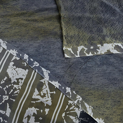 Indian Vintage Sari Pure Crepe Silk Printed Saree 5yard Sewing Quilting Floral Soft Craft Fabric Wrap