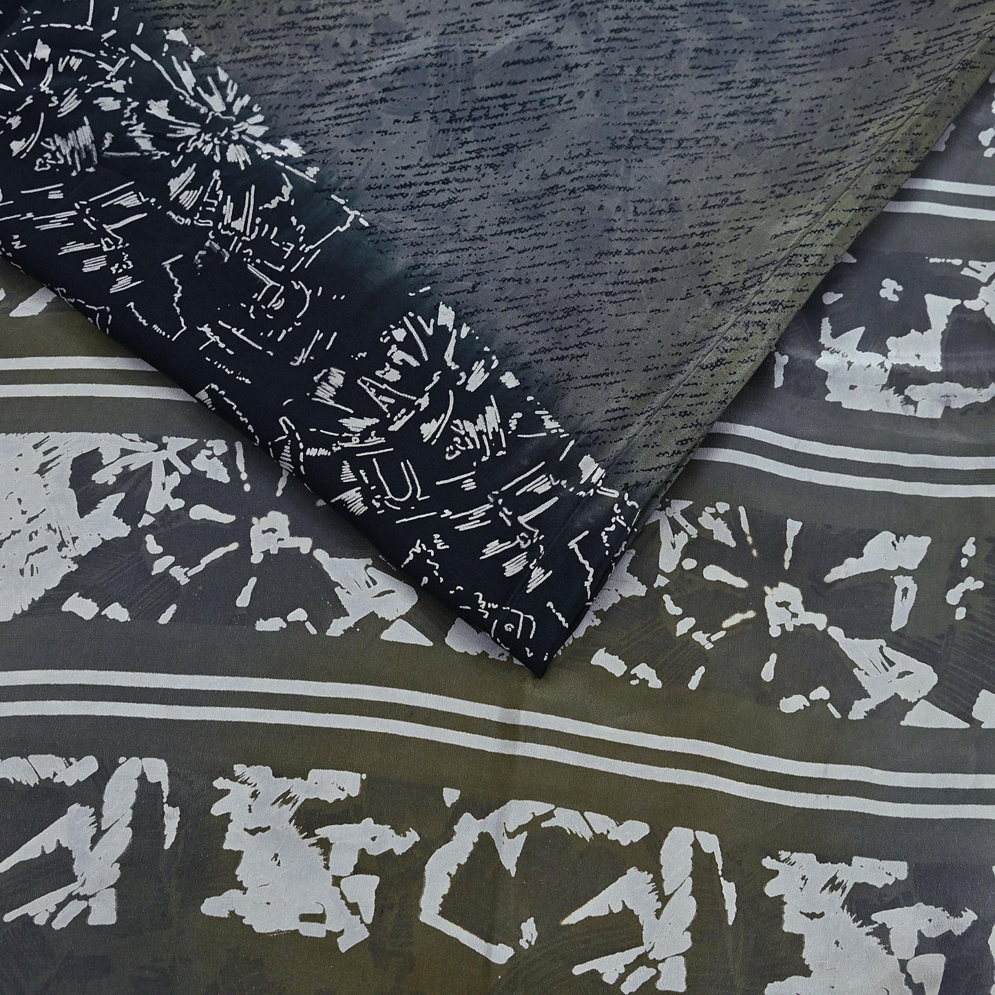 Indian Vintage Sari Pure Crepe Silk Printed Saree 5yard Sewing Quilting Floral Soft Craft Fabric Wrap