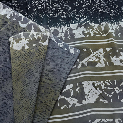 Indian Vintage Sari Pure Crepe Silk Printed Saree 5yard Sewing Quilting Floral Soft Craft Fabric Wrap