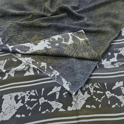 Indian Vintage Sari Pure Crepe Silk Printed Saree 5yard Sewing Quilting Floral Soft Craft Fabric Wrap