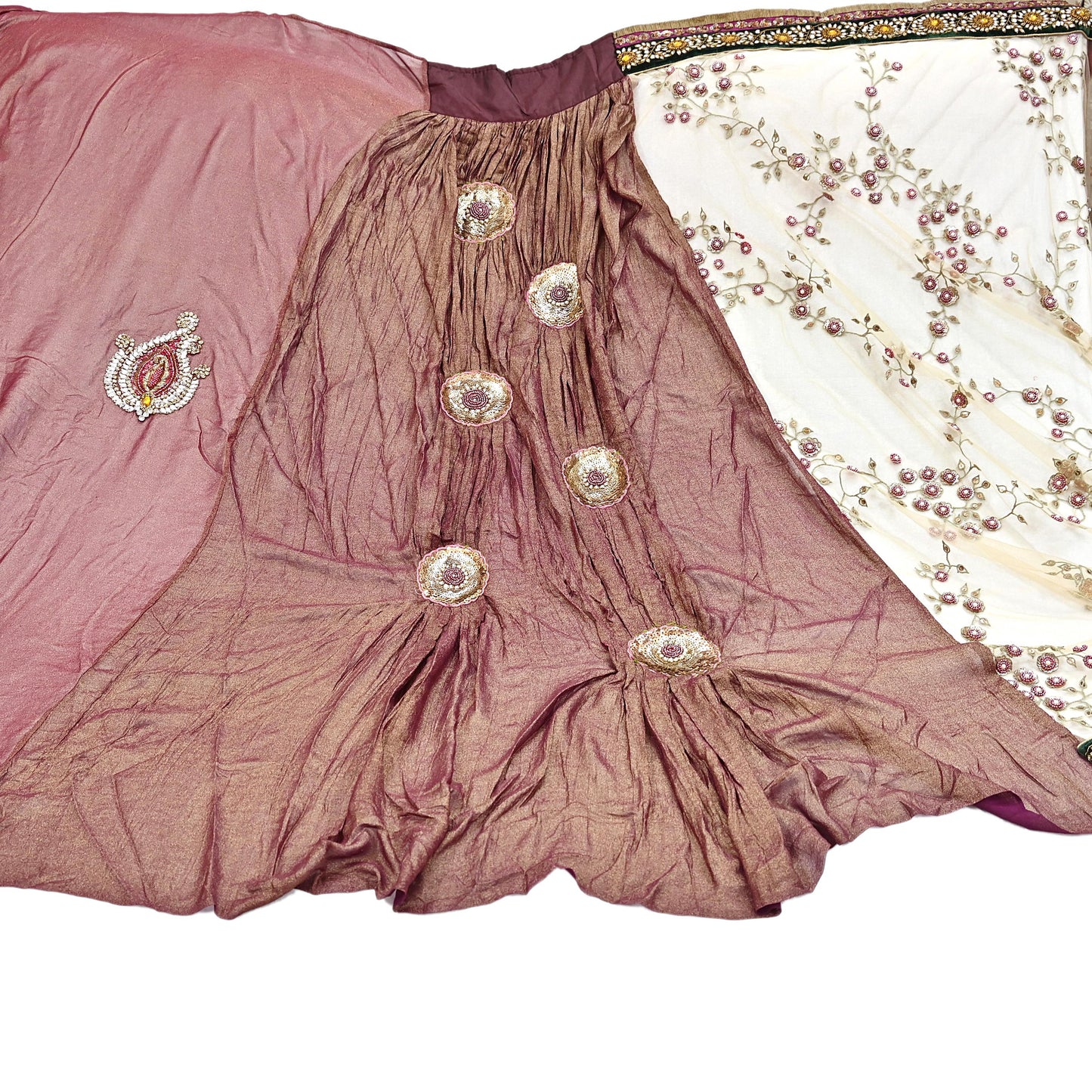 Indian Heavy Sari purple & green Net/Mesh Hand Embroidered Designer Sabyasachi Lehenga Sarees 6yd Ethnic Dabka Zari With Blouse Fabric