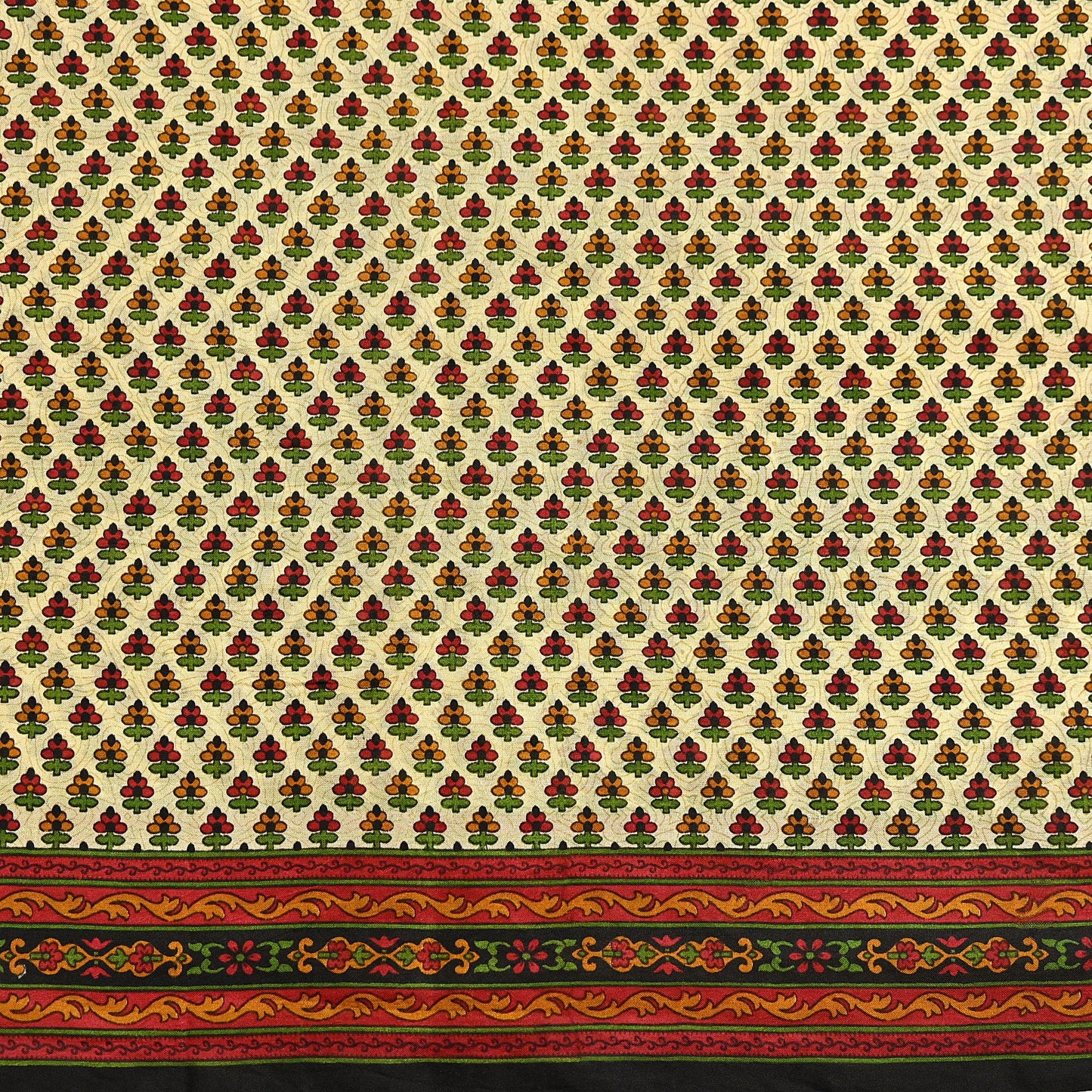 Indian Vintage Sari Beige & Black 100% Pure Silk Printed Saree Craft Fabric 5yd Sewing Dress Making Soft Wrap Quilting Crafting Upcycle