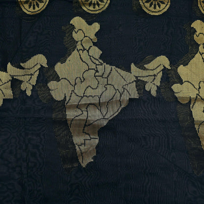 Indian Vintage Black Dupatta Organza Long Stole woven Scarves Veil Soft Floral Design Wrap Boho Party wear