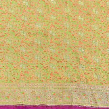 Indian Vintage Sari Beige Heavy Pure Silk Woven Banarasi Brocade Saree Fabric 5Yd Ethnic Dress making Crafting Bollywood Dress Designing