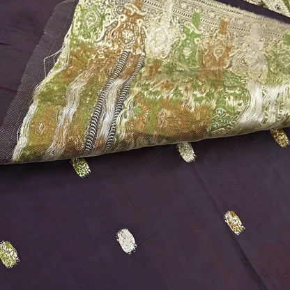 Indian Vintage Sari Heavy Wedding Pure Satin Silk Woven Banarasi Brocade Saree Zari 5Yd Dress Making Craft Fabric Upcycle Crafting