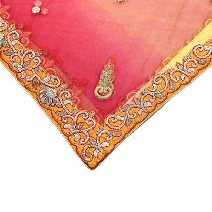 Indian Vintage Heavy Wedding Multi Dupatta Net Mesh Long Stole Hand Embroidered Scarves Golden Zardozi Zari Sequins Dridal Veil Hijab