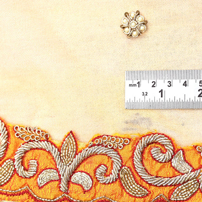 Indian Vintage Heavy Wedding Multi Dupatta Net Mesh Long Stole Hand Embroidered Scarves Golden Zardozi Zari Sequins Dridal Veil Hijab