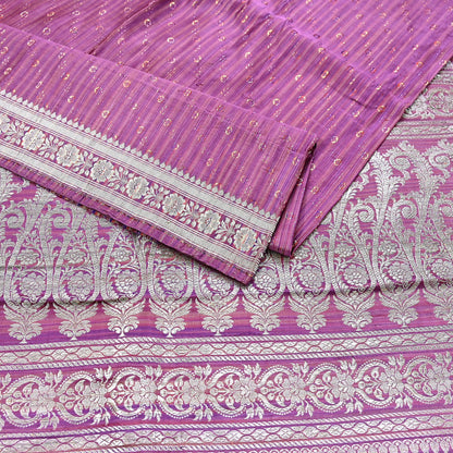 Indian Vintage Purple & Multi Heavy Saree Pure Satin Silk Woven Brocade Banarasi Sari Fabric Zari Ethnic 5Yd Bridal Wedding Banarasi sari