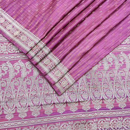 Indian Vintage Purple & Multi Heavy Saree Pure Satin Silk Woven Brocade Banarasi Sari Fabric Zari Ethnic 5Yd Bridal Wedding Banarasi sari
