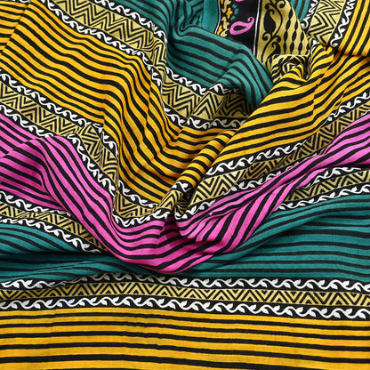 Indian Vintage Multi Saree Printed 100% Pure Cotton Sari Craft Fabric Soft 5Yd Sewing Sarong Wrap Boho Dress Making Quilting Crafting