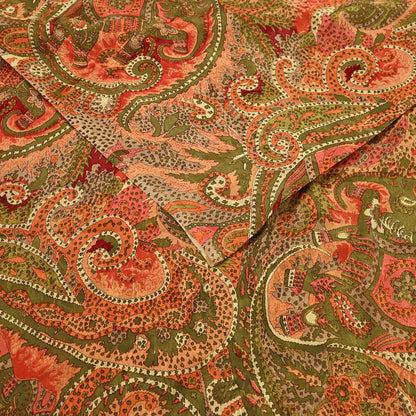 Indian Vintage Multi Pure Silk Printed Saree 6Yards Soft Abstract Fabric for Dressmaking, Quilting, Crafting, Sewing, Dress Making