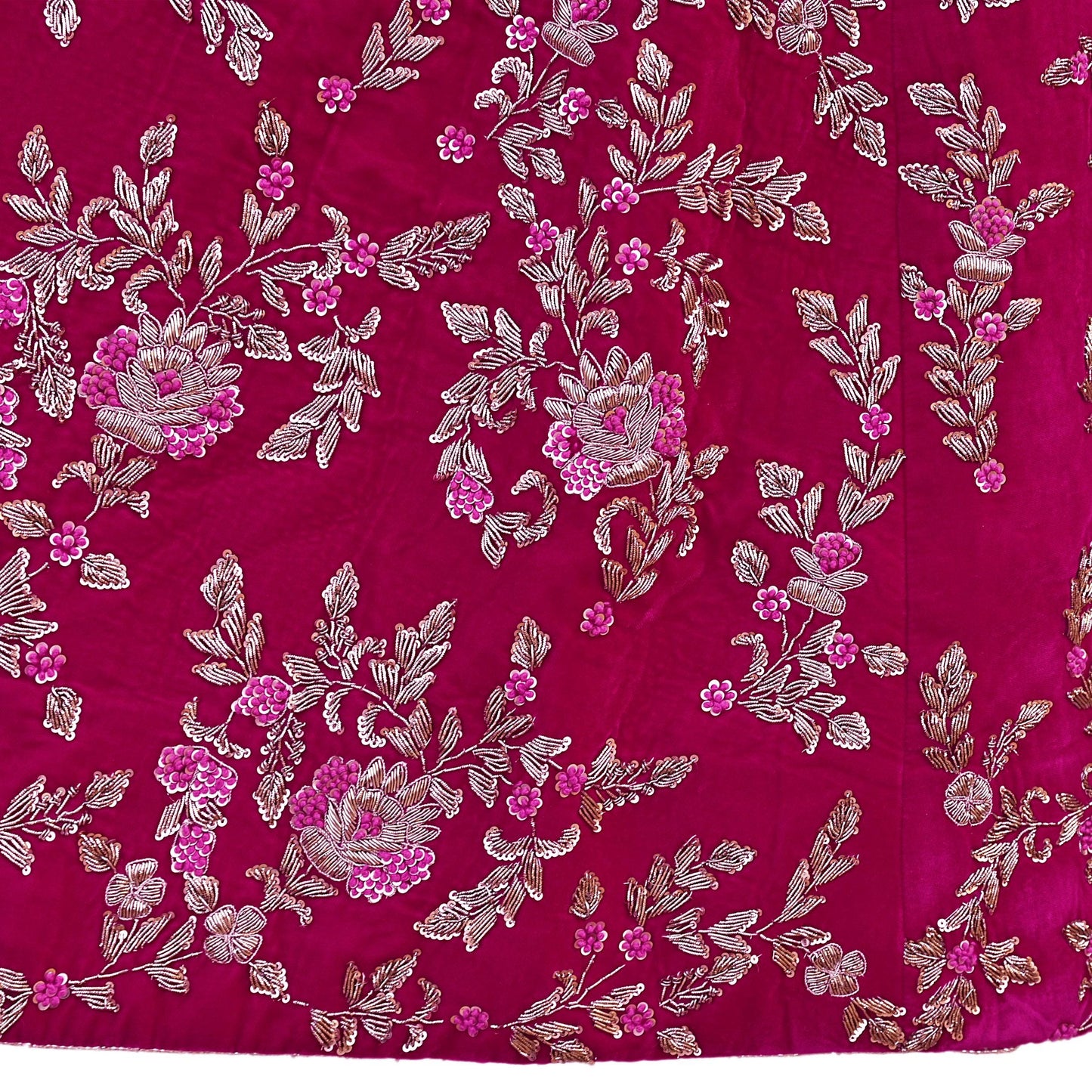 Indian Heavy Wedding Rani pink Net/ velvet Hand Embroidered Lehenga 2pcs Set Designer By Manish Malhotra Party Wear