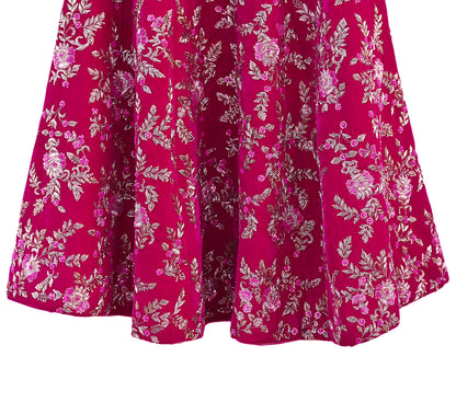 Manish Malhotra rani pink Velvet Lehenga Skirt Heavy Zardozi Dabka Embroidery Indian Bridal Wear, Designer Couture Wedding Outfit