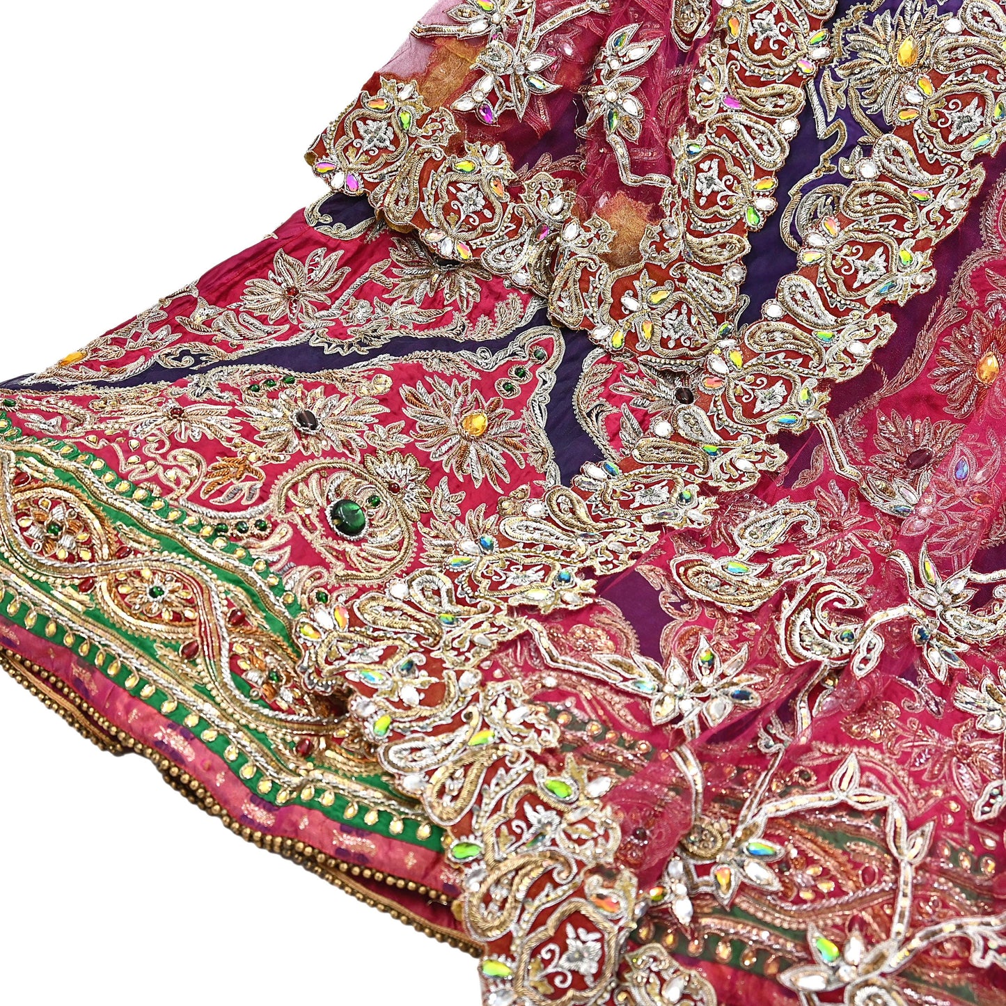 Indian Heavy Wedding purple Pink Net & pure silk Hand Embroidered Lehenga 2pcs Set Designer By Manish Malhotra Party Wear