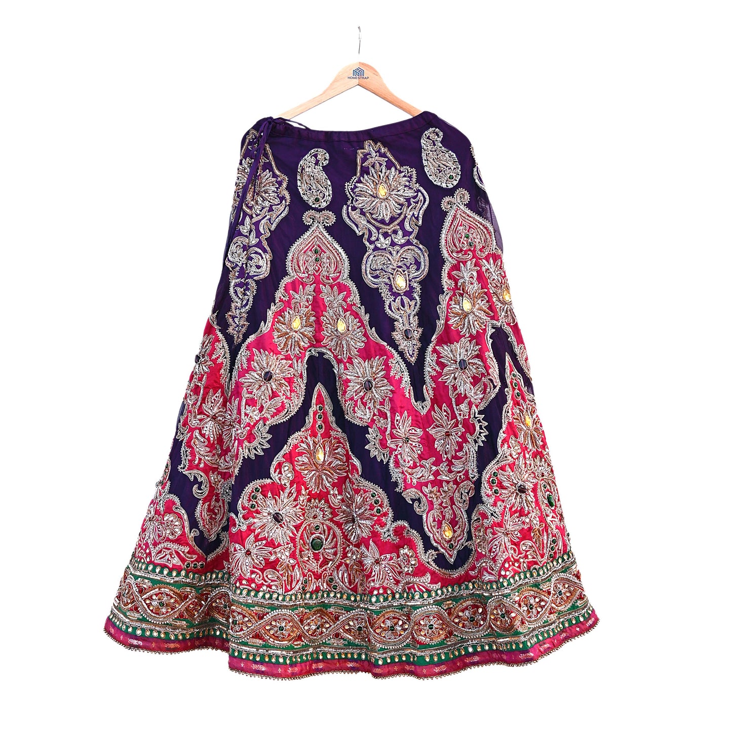 Indian Heavy Wedding purple & Pink Pure Silk Net Hand Embroidered Lehenga/Skirt Designer By Manish Malhotra Bridal Wear Zardozi/ Dabka