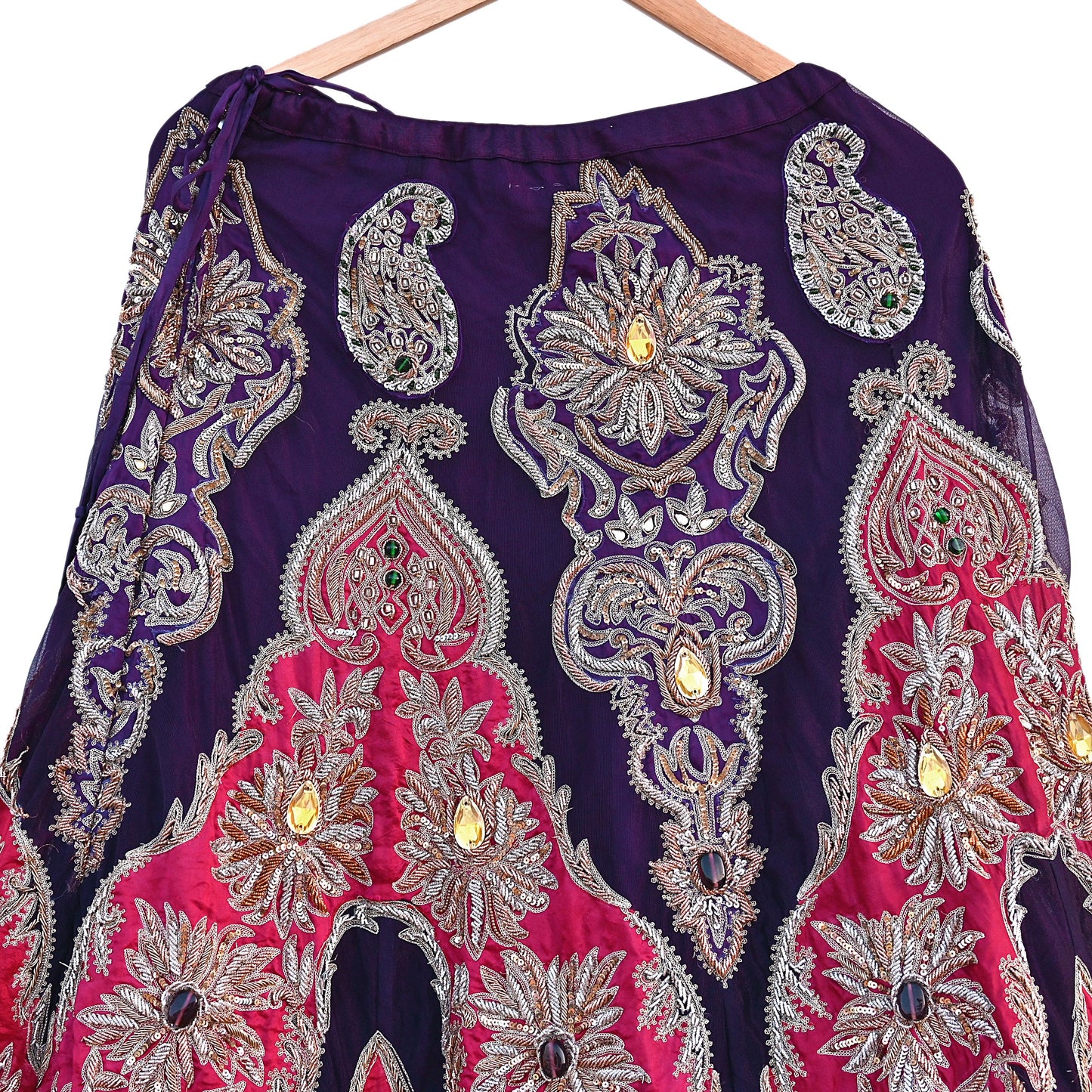Indian Heavy Wedding purple & Pink Pure Silk Net Hand Embroidered Lehenga/Skirt Designer By Manish Malhotra Bridal Wear Zardozi/ Dabka