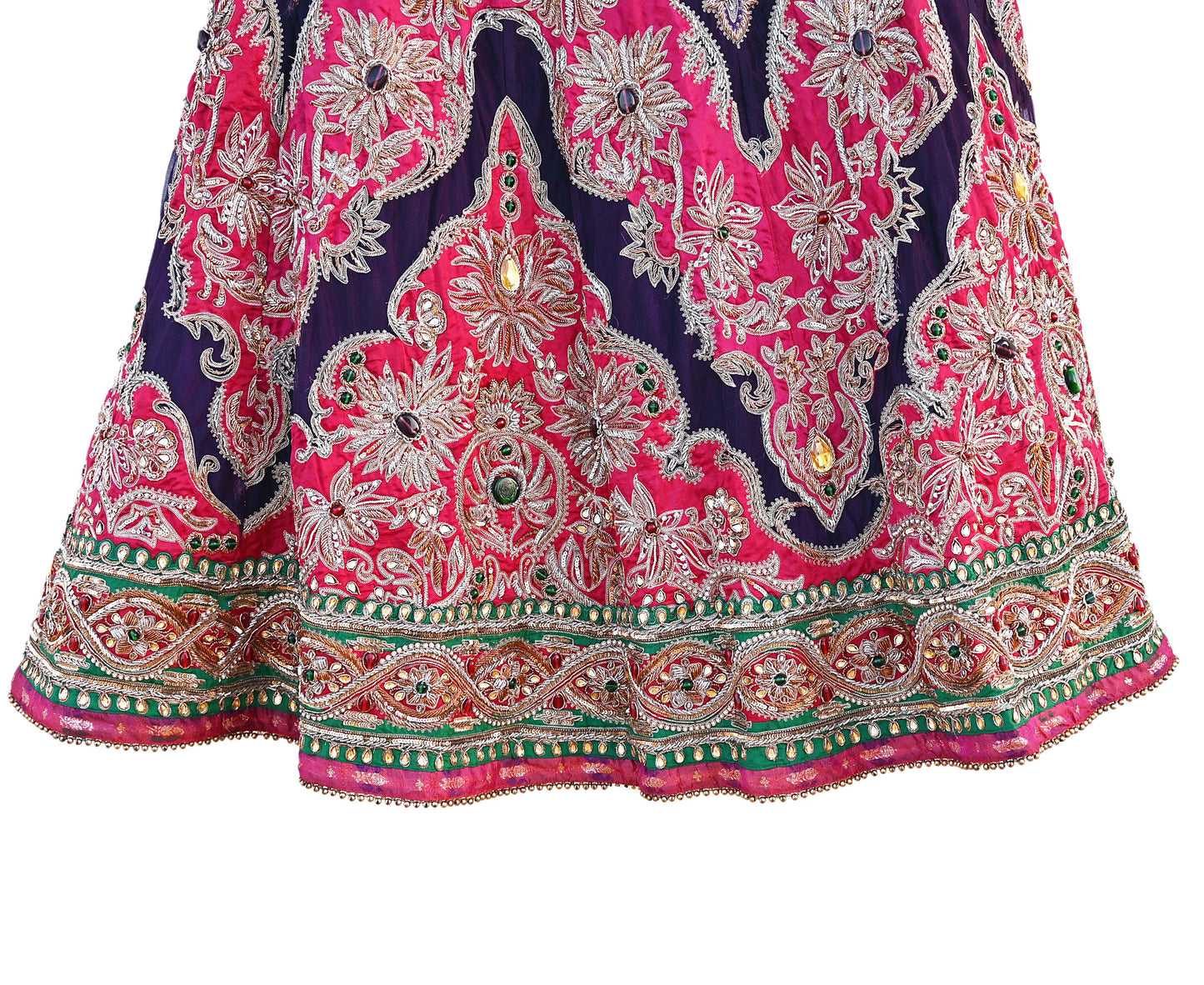 Indian Heavy Wedding purple & Pink Pure Silk Net Hand Embroidered Lehenga/Skirt Designer By Manish Malhotra Bridal Wear Zardozi/ Dabka