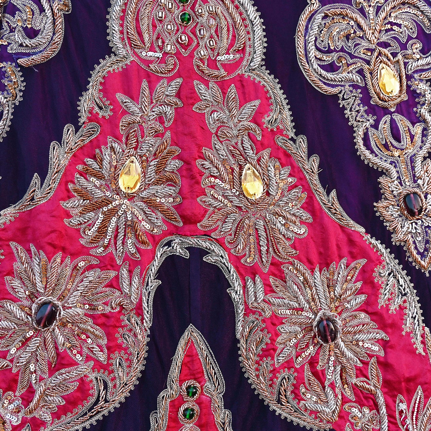 Indian Heavy Wedding purple & Pink Pure Silk Net Hand Embroidered Lehenga/Skirt Designer By Manish Malhotra Bridal Wear Zardozi/ Dabka