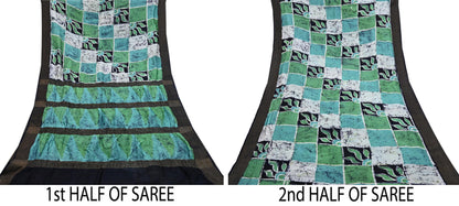 Indian Vintage Sarees Batik Work 100% Pure Chanderi Silk Sari Craft Fabric 5Yd Sewing Sarong Wrap Dress making Crafting Bollywood sarees