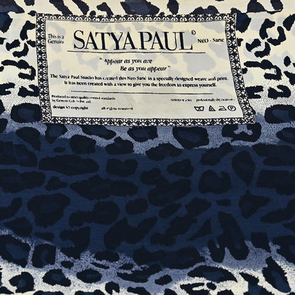 Indian Vintage Sari Multi Pure Crepe Silk leopard Print Saree 5yard Sewing Floral Craft Fabric Wrap Dress Making Crafting Quilting satyapaul