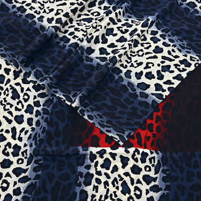 Indian Vintage Sari Multi Pure Crepe Silk leopard Print Saree 5yard Sewing Floral Craft Fabric Wrap Dress Making Crafting Quilting satyapaul