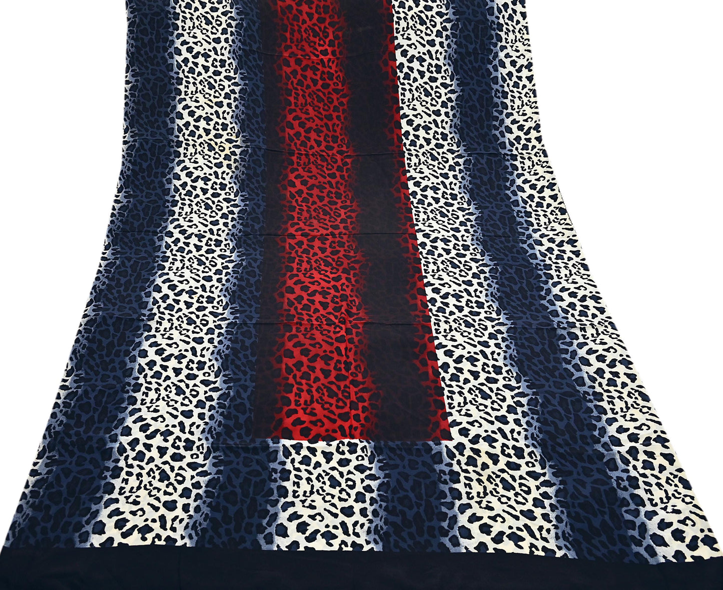 Indian Vintage Sari Multi Pure Crepe Silk leopard Print Saree 5yard Sewing Floral Craft Fabric Wrap Dress Making Crafting Quilting satyapaul