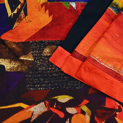 Indian Vintage Saree Multi Pure Silk Digital Printed Sari 6yd Sewing Floral Soft Craft Fabric Dress Making Crafting Quilting