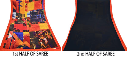 Indian Vintage Saree Multi Pure Silk Digital Printed Sari 6yd Sewing Floral Soft Craft Fabric Dress Making Crafting Quilting