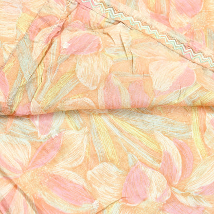 Indian Vintage Sari Peach & beige Pure Silk Hand Embroidered Sarees 5Yd Craft Fabric Sewing soft Quilting Crafting Ethnic Bollywood sarees