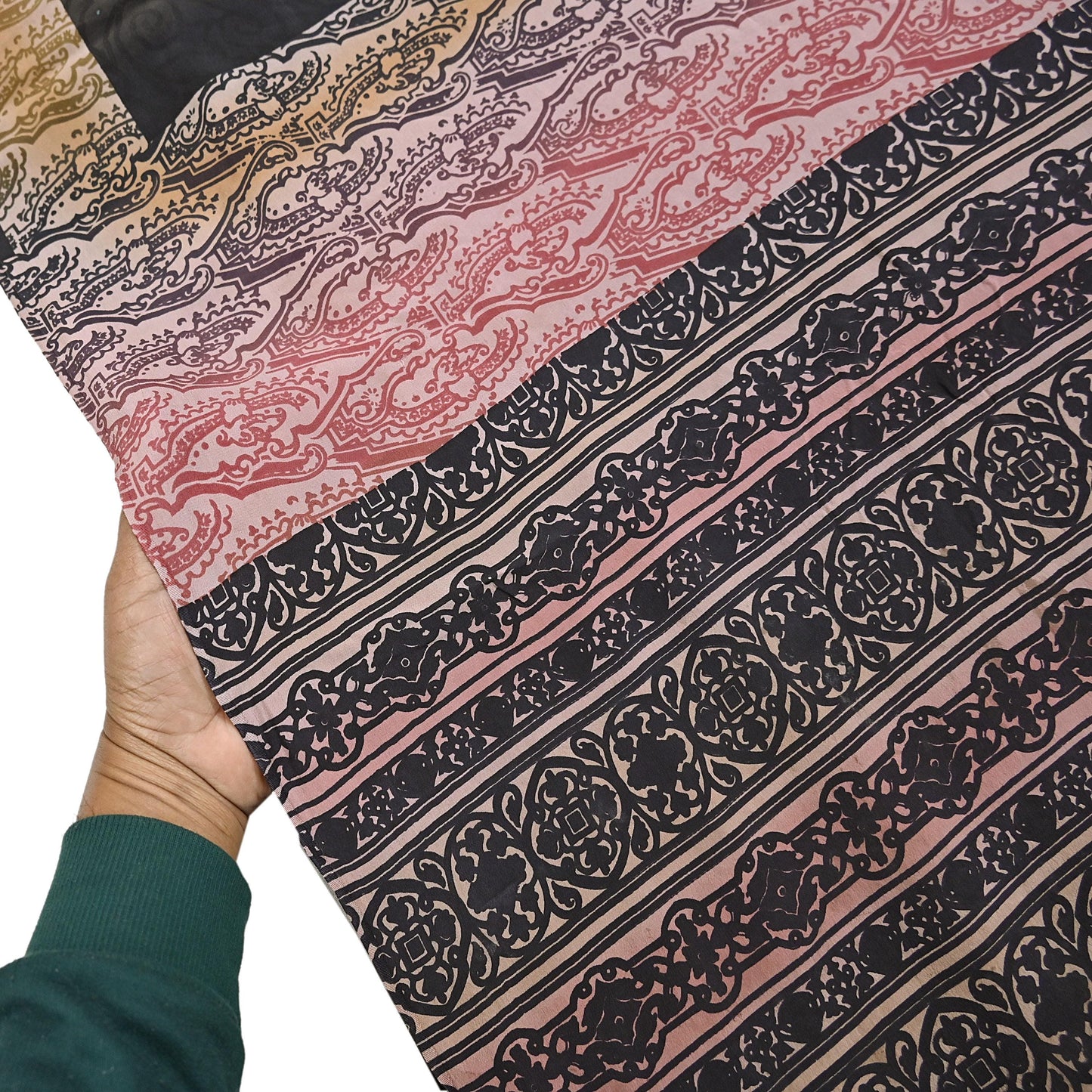 Indian Vintage Sari Multi Pure Crepe Silk Printed Saree 5yard Sewing Floral Soft Craft Fabric Wrap Crafting Quilting Upcycle