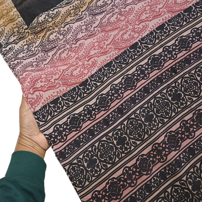 Indian Vintage Sari Multi Pure Crepe Silk Printed Saree 5yard Sewing Floral Soft Craft Fabric Wrap Crafting Quilting Upcycle