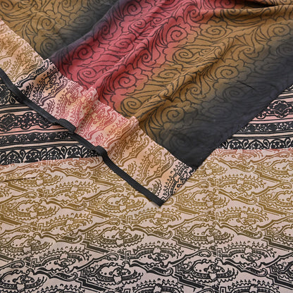 Indian Vintage Sari Multi Pure Crepe Silk Printed Saree 5yard Sewing Floral Soft Craft Fabric Wrap Crafting Quilting Upcycle