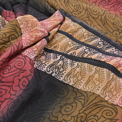 Indian Vintage Sari Multi Pure Crepe Silk Printed Saree 5yard Sewing Floral Soft Craft Fabric Wrap Crafting Quilting Upcycle