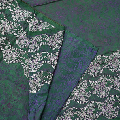 Indian Vintage Bottle Green Heavy Wedding Saree Pure Satin Silk Woven Banarasi Brocade Sari Craft Fabric Zari 5Yd Dress Making Crafting used