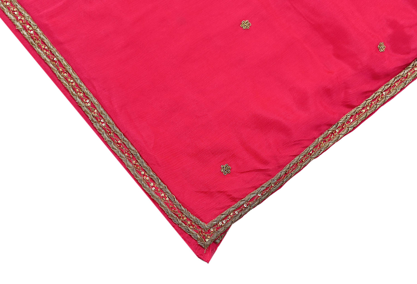 Indian Women Vintage Heavy Pink Dupatta Pure silk Long Stole Hand Embroidered Hijab Scarves Veil Wrap Zardozi Dabka