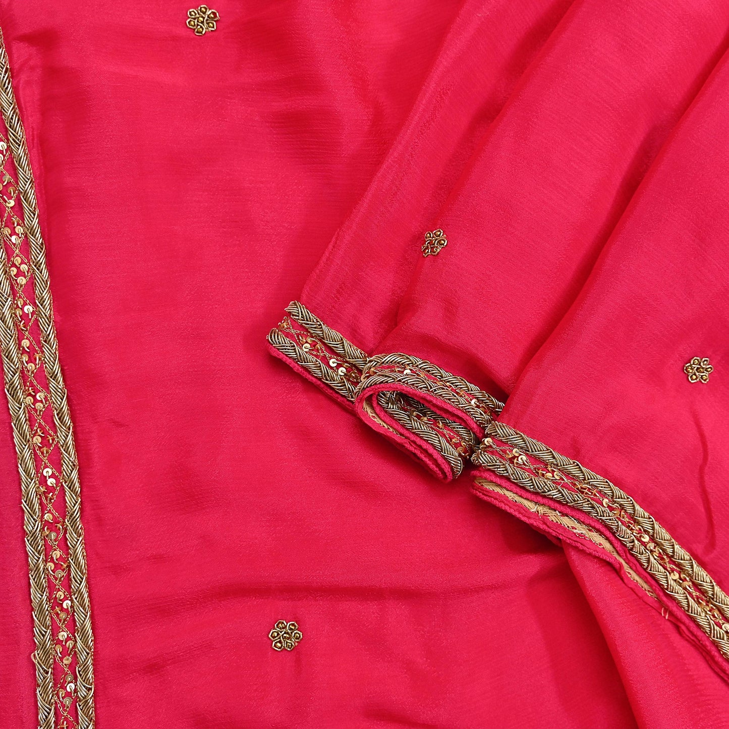 Indian Women Vintage Heavy Pink Dupatta Pure silk Long Stole Hand Embroidered Hijab Scarves Veil Wrap Zardozi Dabka