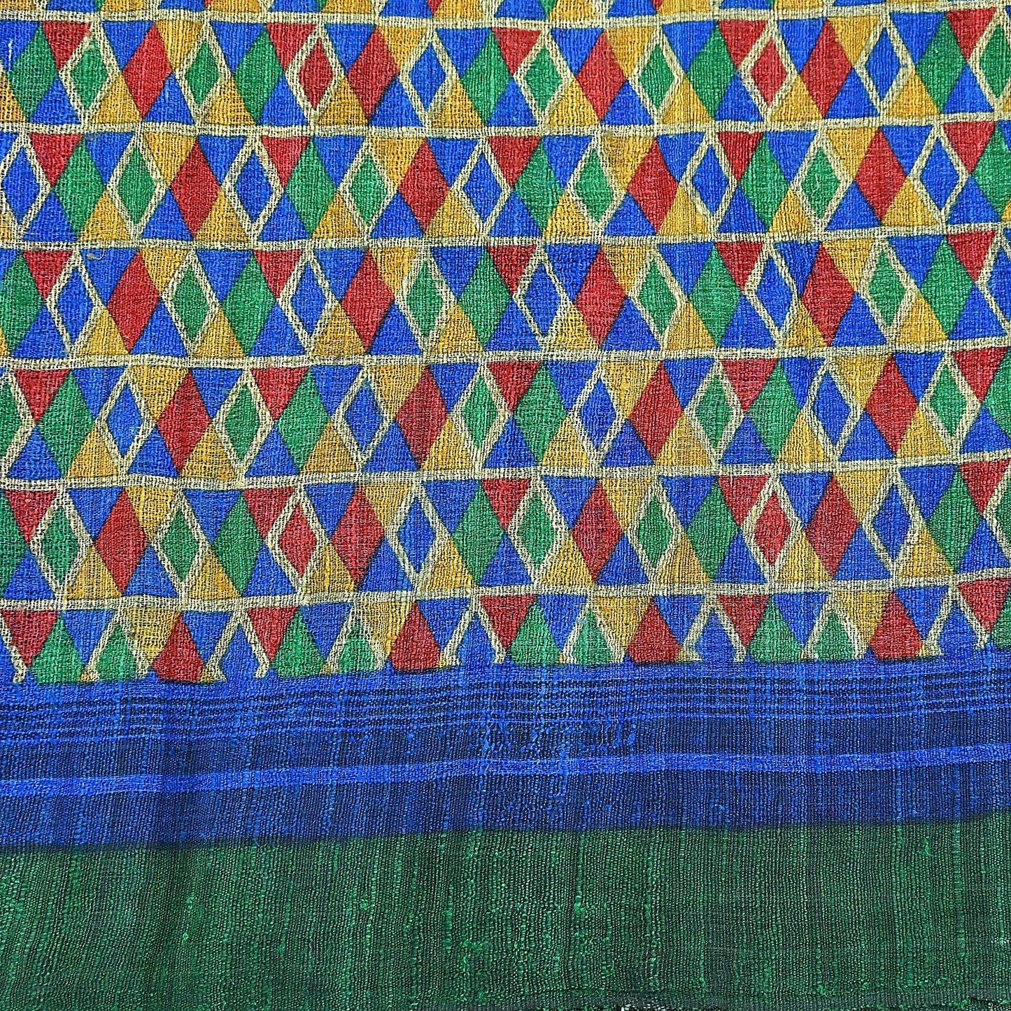 Indian Vintage Multi Saree Pure Khadi Silk Handloom Printed Sari Fabric 5yd Ethnic Wear Sari Floral Designs Dress making Crafting