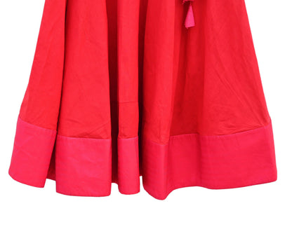 Indian Vintage Red Pure Cotton Lehenga/Skirt Hand woven Skirt Wedding Outfit Designer Anushree Readdy