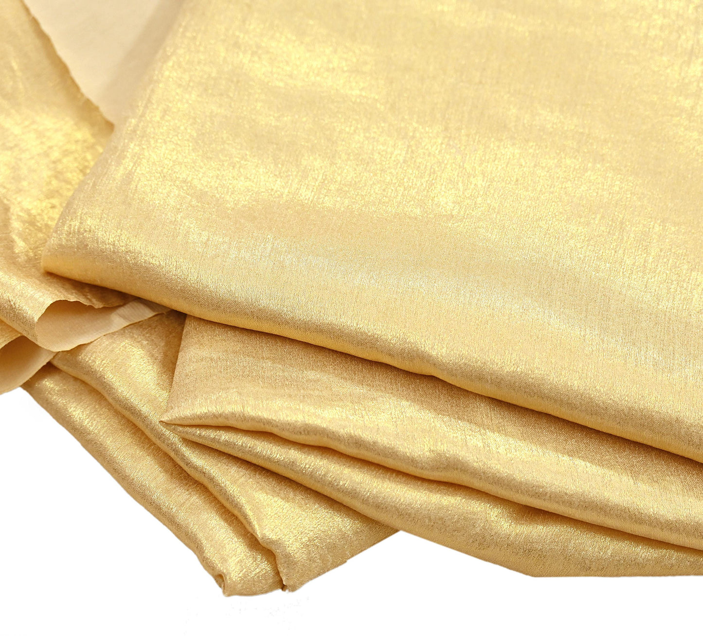 Indian New Golden Georgette shimmeri Design Fabric Crafting Quilting Dress making Crafting soft 5yards