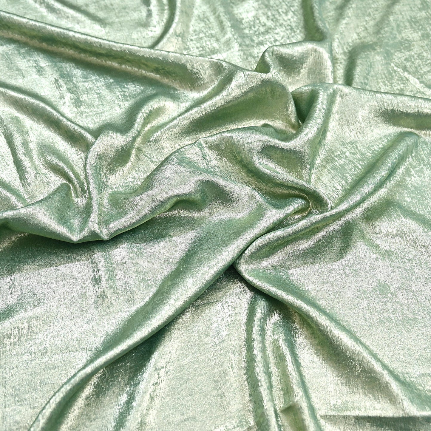 Indian New Golden Sage Green Georgette shimmeri Design Fabric Crafting Quilting Dress making Crafting soft 5yards