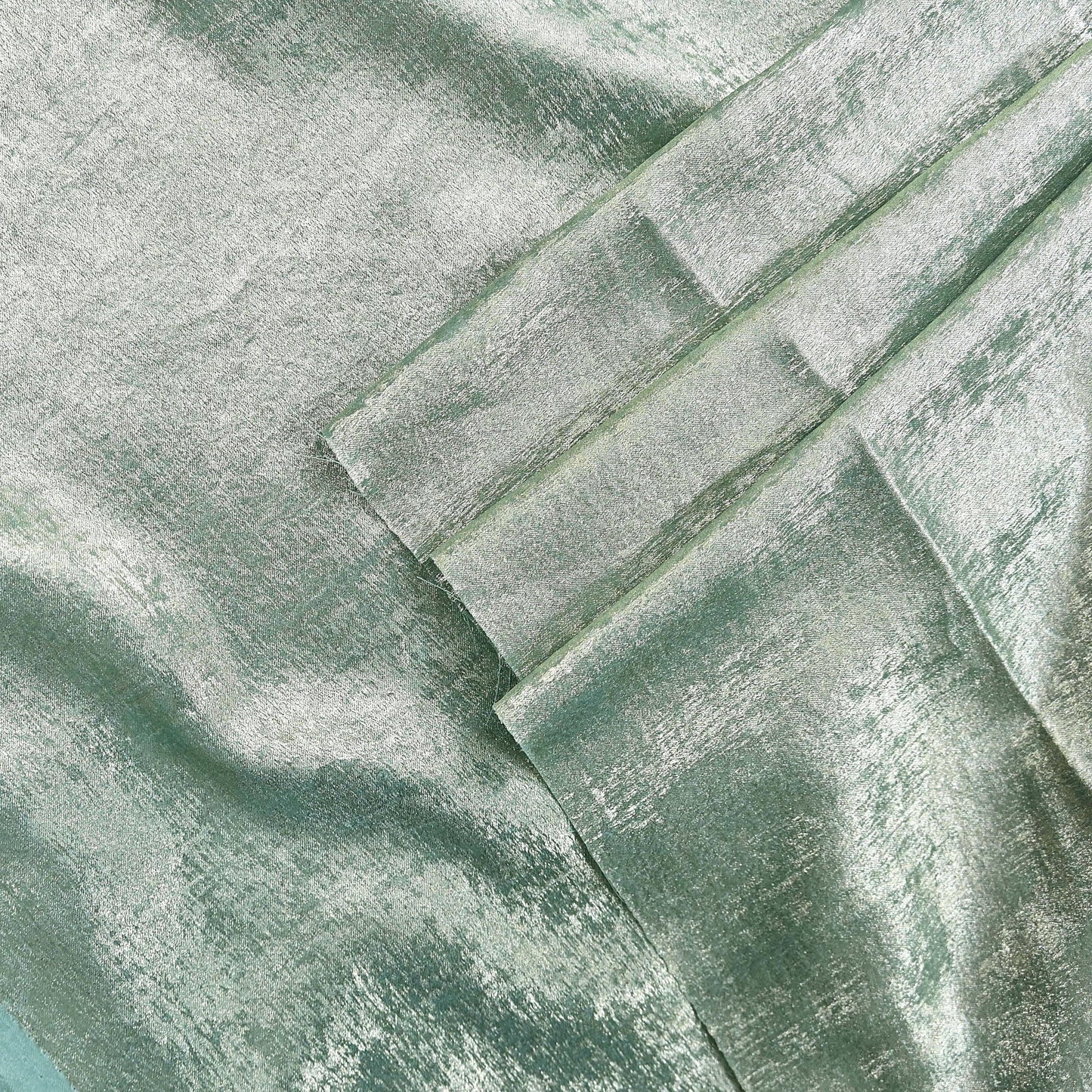Indian New Golden Sage Green Georgette shimmeri Design Fabric Crafting Quilting Dress making Crafting soft 5yards