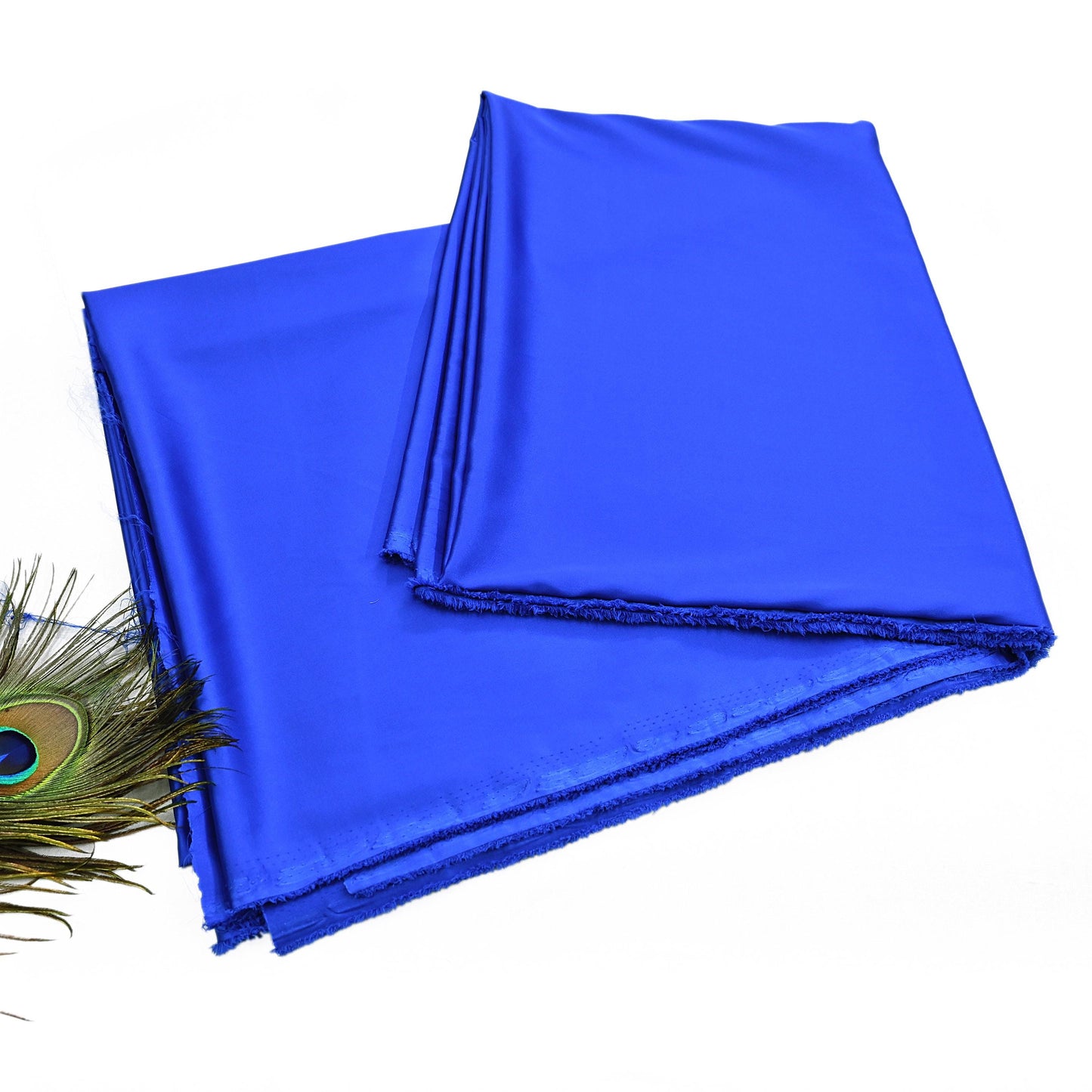 Indian New Royal Blue Satin solid Design Fabric Crafting Quilting Dress making Crafting soft 5yards