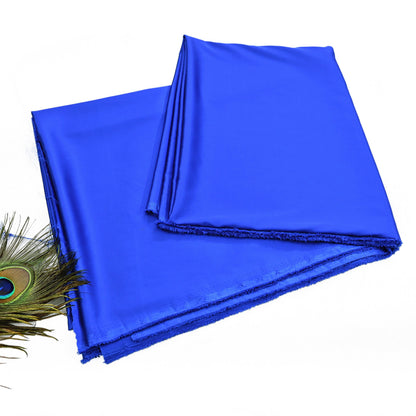 Indian New Royal Blue Satin solid Design Fabric Crafting Quilting Dress making Crafting soft 5yards