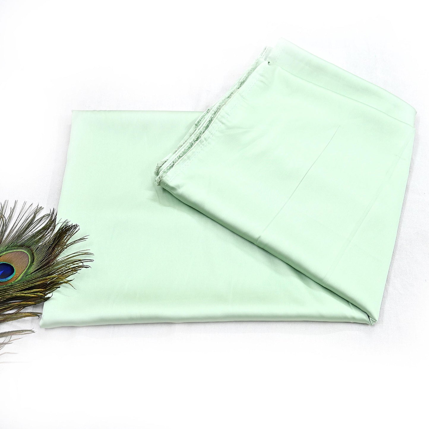 Indian New Sage Green Satin solid Design Fabric Crafting Quilting Dress making Crafting soft 5yards