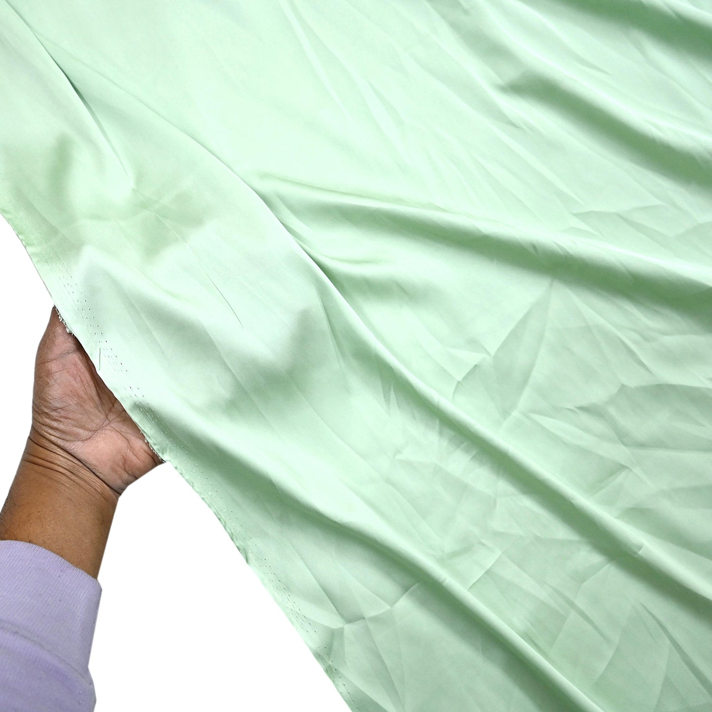 Indian New Sage Green Satin solid Design Fabric Crafting Quilting Dress making Crafting soft 5yards