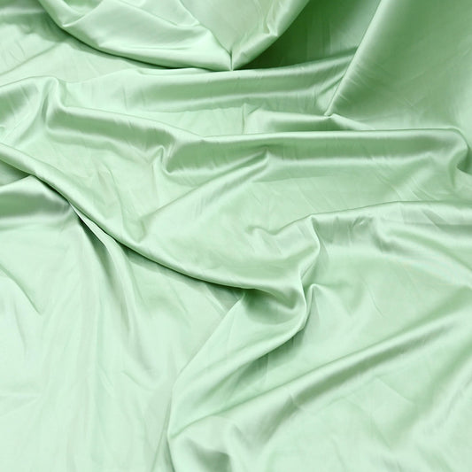 Indian New Sage Green Satin solid Design Fabric Crafting Quilting Dress making Crafting soft 5yards