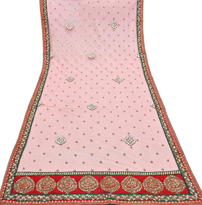 Indian Heavy Wedding Dupatta Red Net Long Stole Hand Embroidered By Designer Sabyasachi Scarves Zardozi Bridal Veil