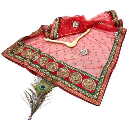 Indian Heavy Wedding Dupatta Red Net Long Stole Hand Embroidered By Designer Sabyasachi Scarves Zardozi Bridal Veil