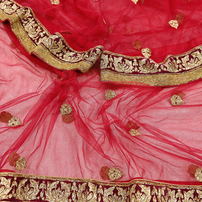 Indian Heavy Wedding Red Net/ velvet Hand Embroidered Lehenga 2pcs Set Designer By Manish Malhotra Party Wear
